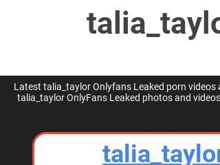 talia taylor only fans|Taliataylorr